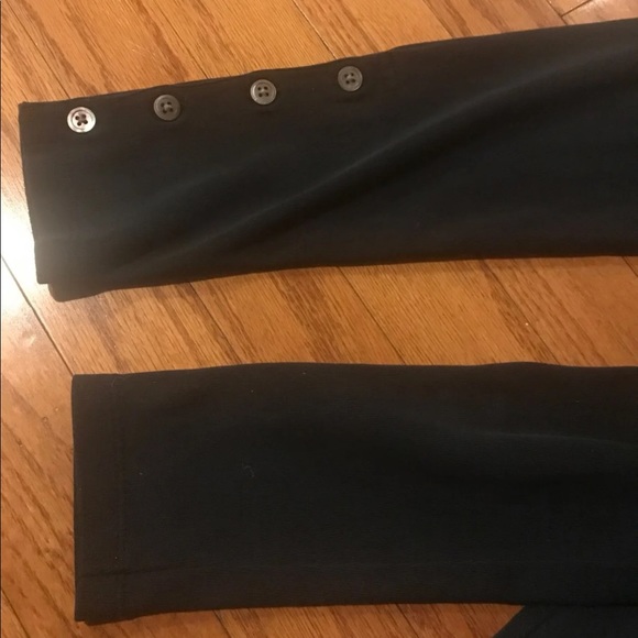 Banana Republic Long Sleeve Black T-Shirt w Button - Picture 3 of 5